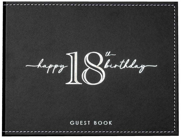 Guest Book 18th Black/Silver