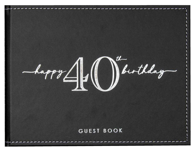 Guest Book 40th Black/Silver