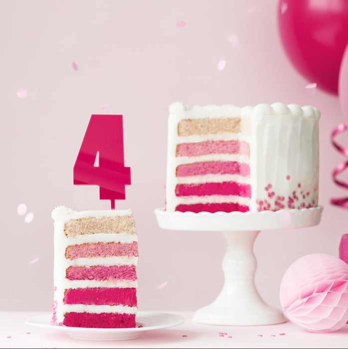 Mega NUMBER 4 Cake Topper - PINK