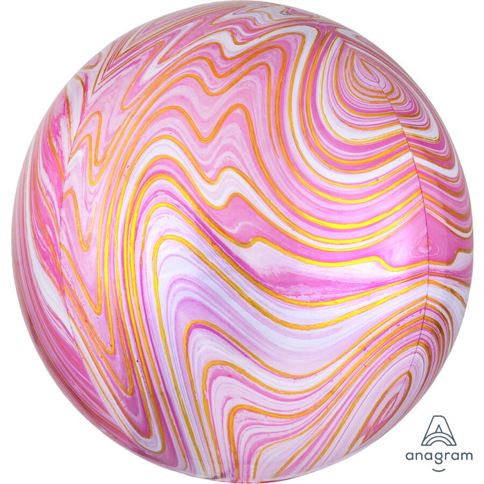 Pink Marblez Orbz Foil Helium Filled