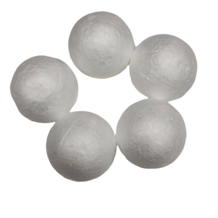 Round White Styrofoam Balls 5pk - 4cm