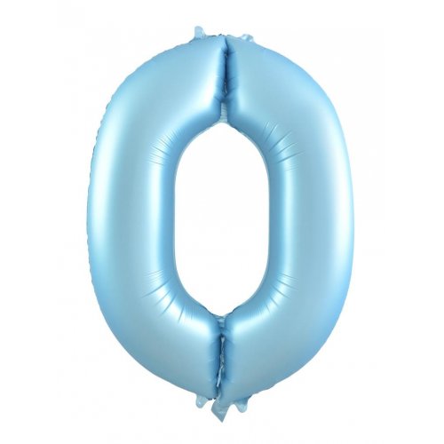 Matte Pastel Blue Number Foil Balloons