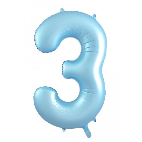 Matte Pastel Blue Number Foil Balloons