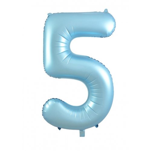 Matte Pastel Blue Number Foil Balloons