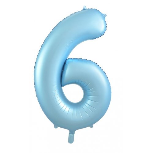 Matte Pastel Blue Number Foil Balloons