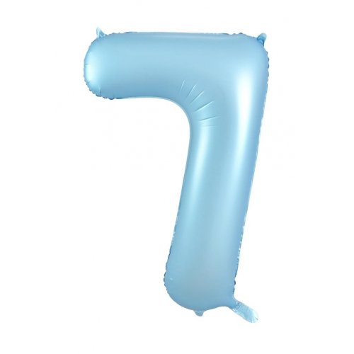 Matte Pastel Blue Number Foil Balloons