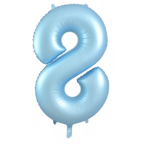 Matte Pastel Blue Number Foil Balloons