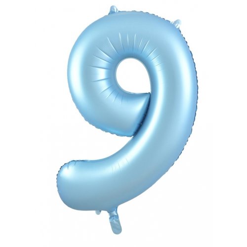 Matte Pastel Blue Number Foil Balloons