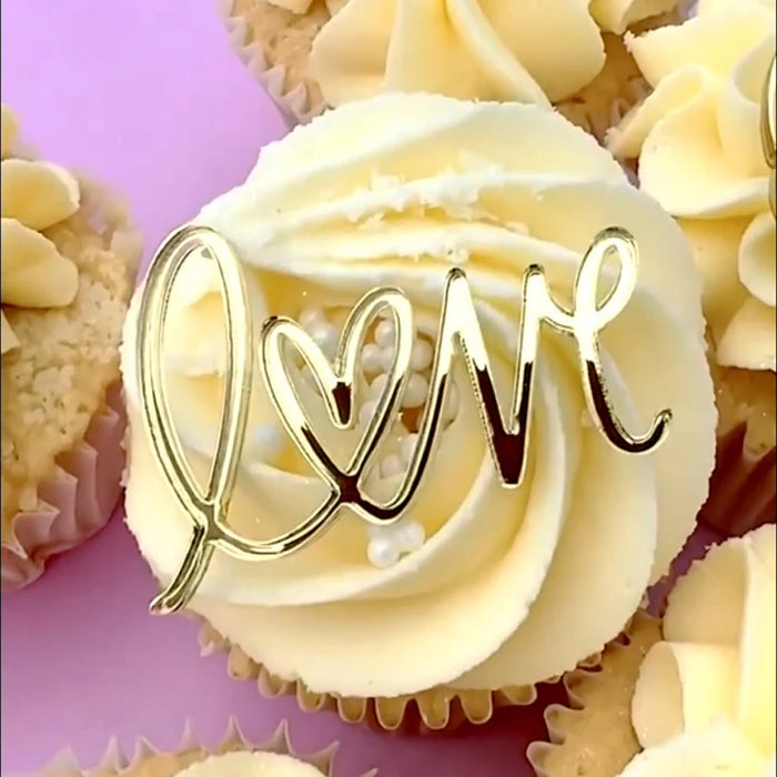 Love Gold Acrylic Cake Charm 1pc