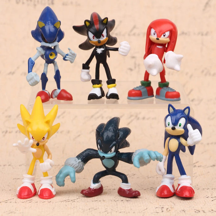 Sonic The Hedgehog Plastic Figurines 6pc set