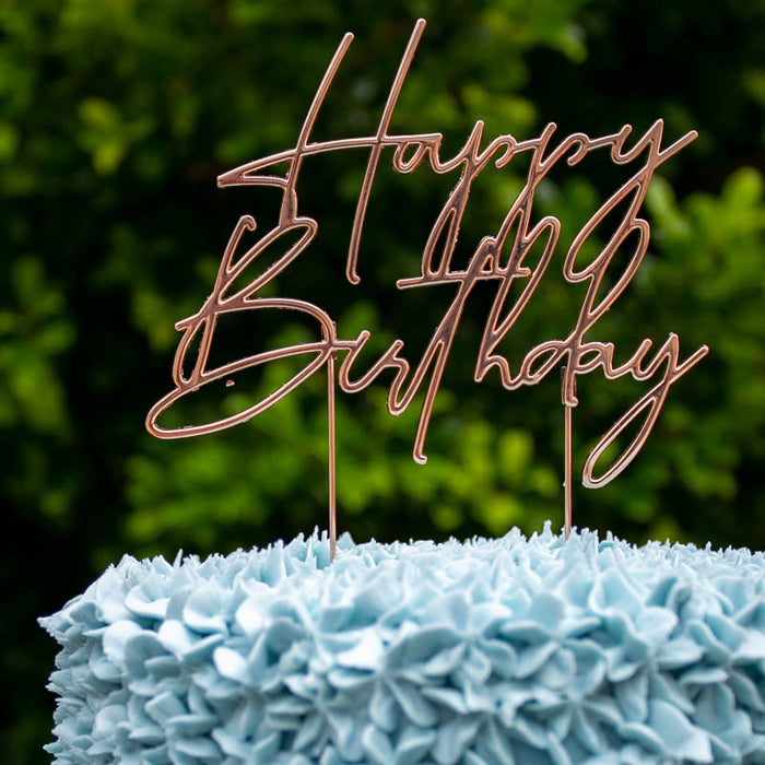 ROSE GOLD Metal Cake Topper - HAPPY BIRTHDAY 4