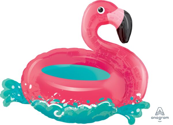 Floating Flamingo Supershape Foil Balloon