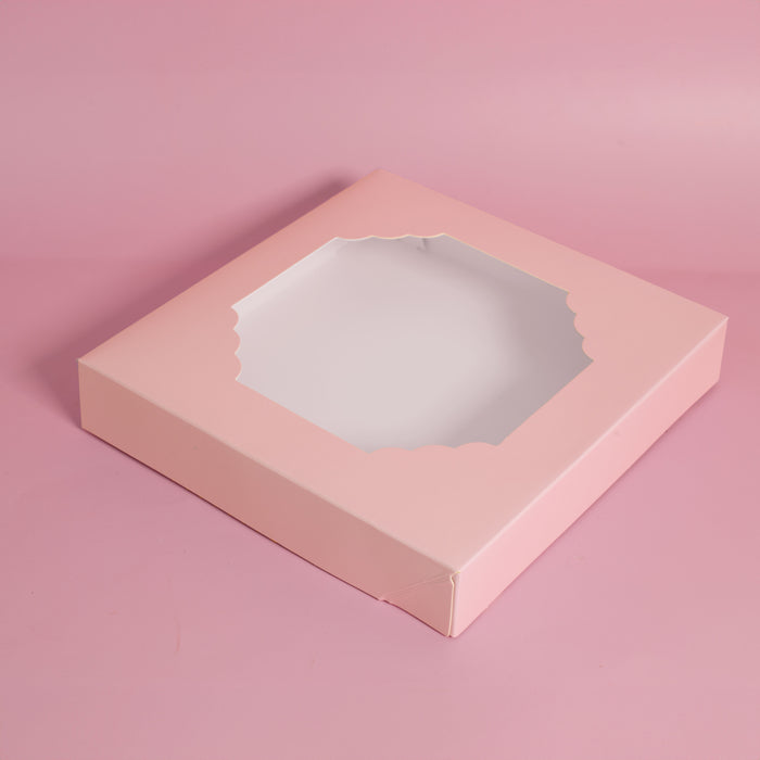 PAPYRUS Scalloped LARGE 20cm Treat Box (Pack of 5) - PASTEL PINK