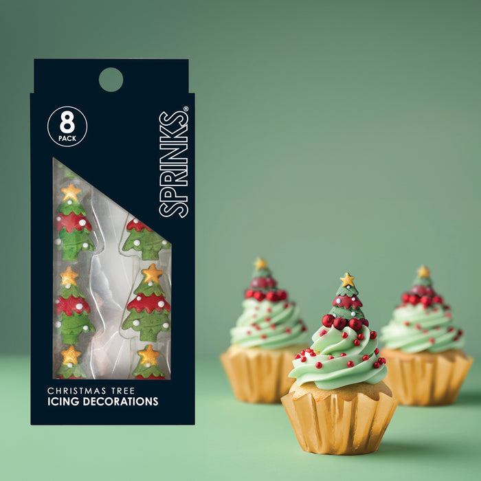 SPRINKS Icing Decorations - CHRISTMAS TREES (8 pieces)