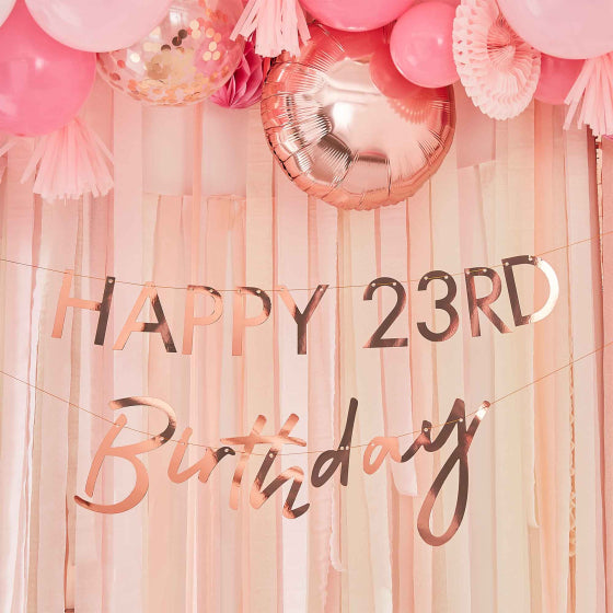 Mix It Up Rose Gold Customisable Happy Birthday Milestone Bunting