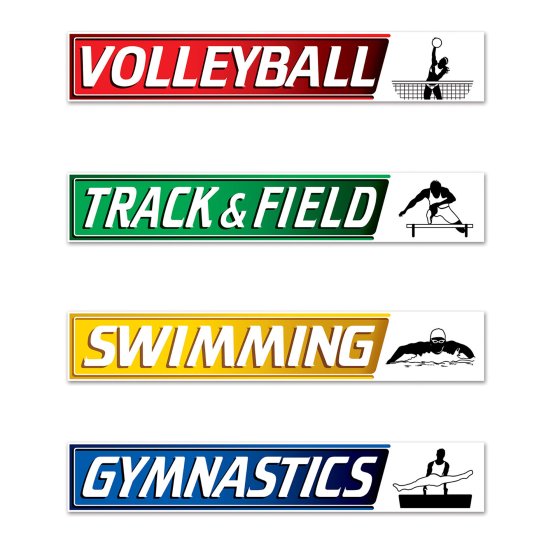 Beistle Sports Street Signs Cutouts Assorted Designs 4pk