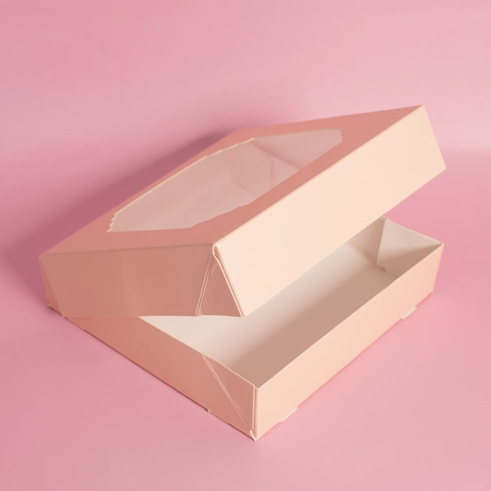 PAPYRUS Scalloped LARGE 20cm Treat Box (Pack of 5) - PASTEL PINK