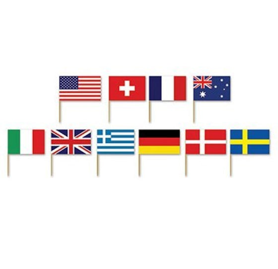 Beistle International Assorted Flags Picks 50pk