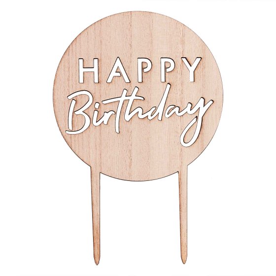 Wooden Cake Topper Happy Birthday