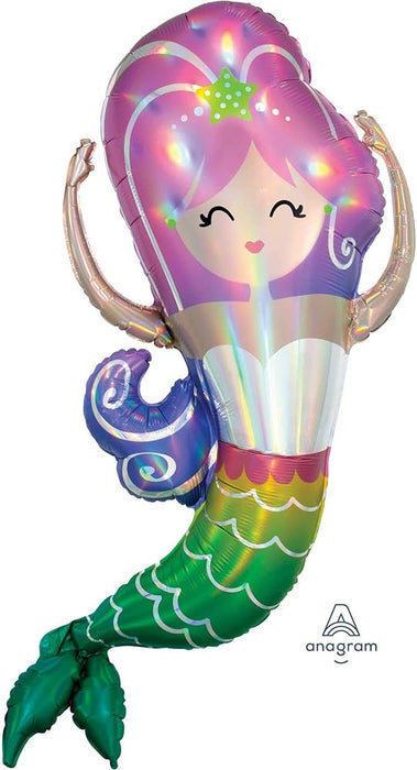 Iridescent Mermaid Supershape Foil Balloon