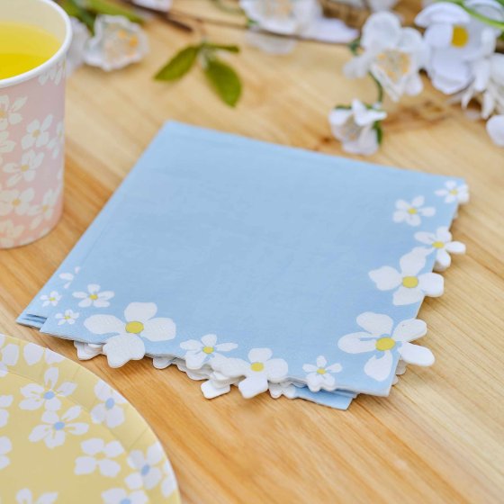 Hello Spring Flower Edge Floral Napkins FSC