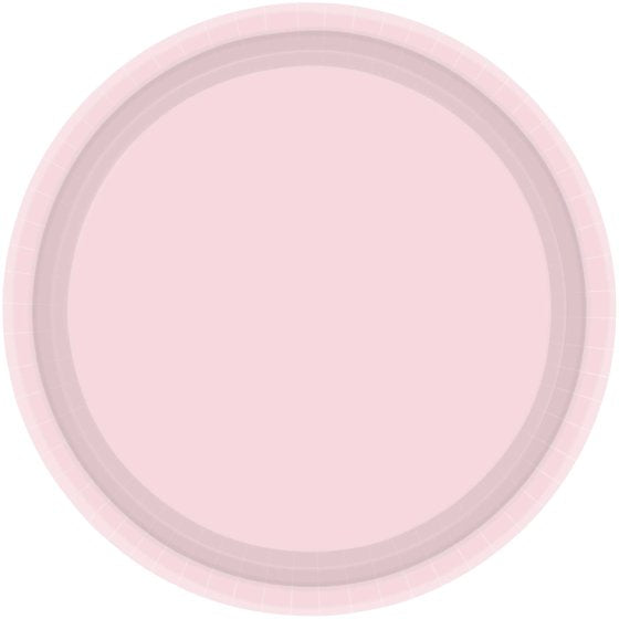 23cm Round Dinner Paper Plates - Pastel Pink 20pk