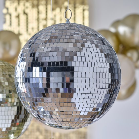 Gold Party Silver Disco Ball Large