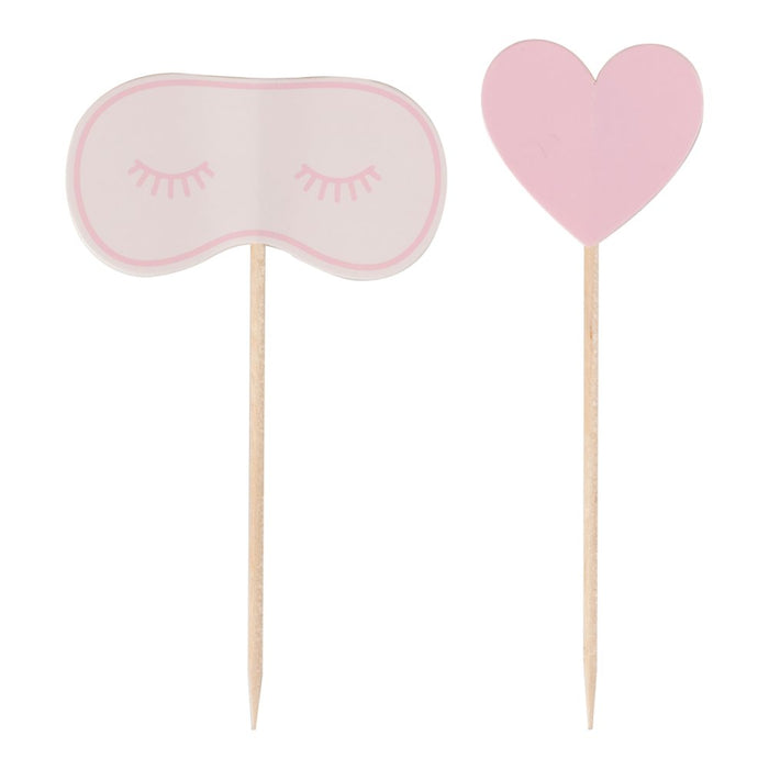 Pamper Party Cupcake Toppers with Wooden Picks 12pk