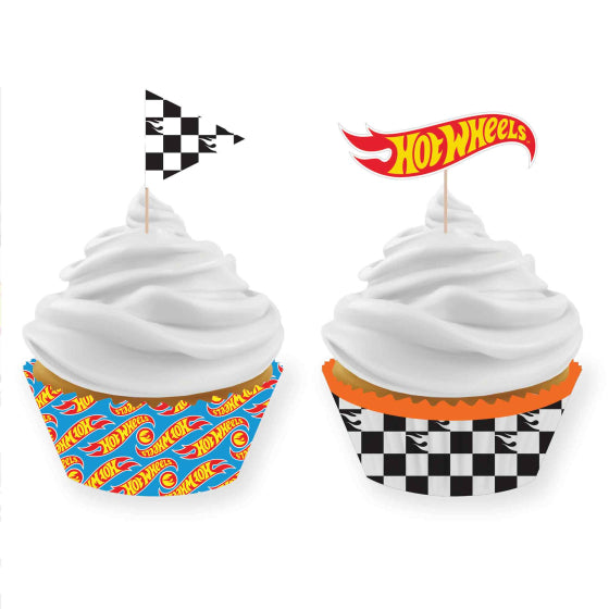 Hot Wheels Cupcake Cases & Pick Set 24pk