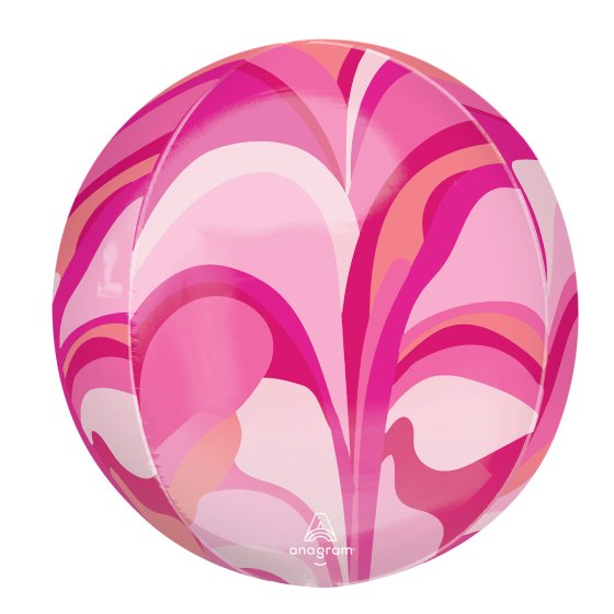 Orbz XL Pink Macro Marble Foil Balloon