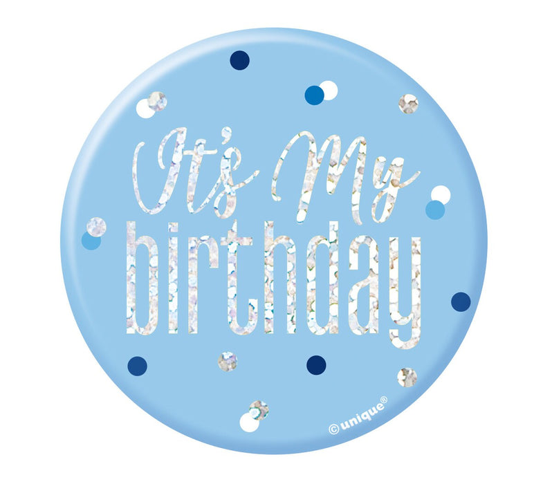 It's My Birthday Blue Glitz Badge