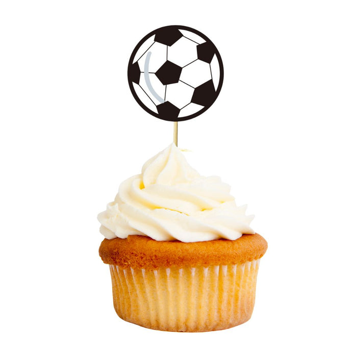 Soccer Ball Cake Toppers 12pk