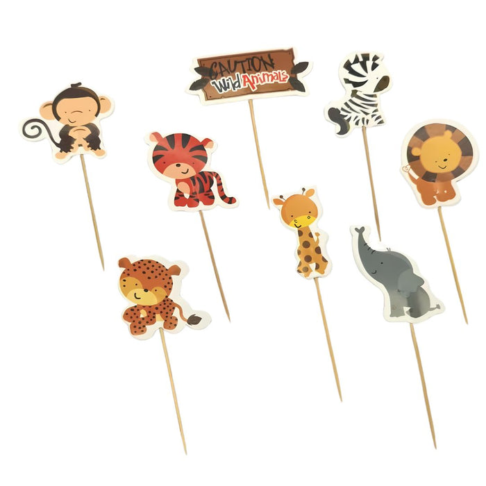 Jungle Assorted Cupcake Toppers 8pk