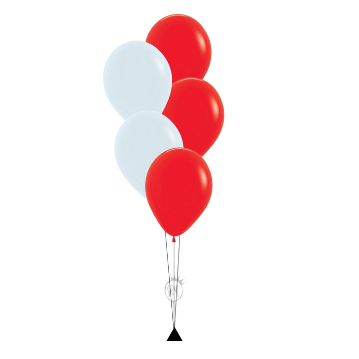 Red & White 5 Balloon Bouquet