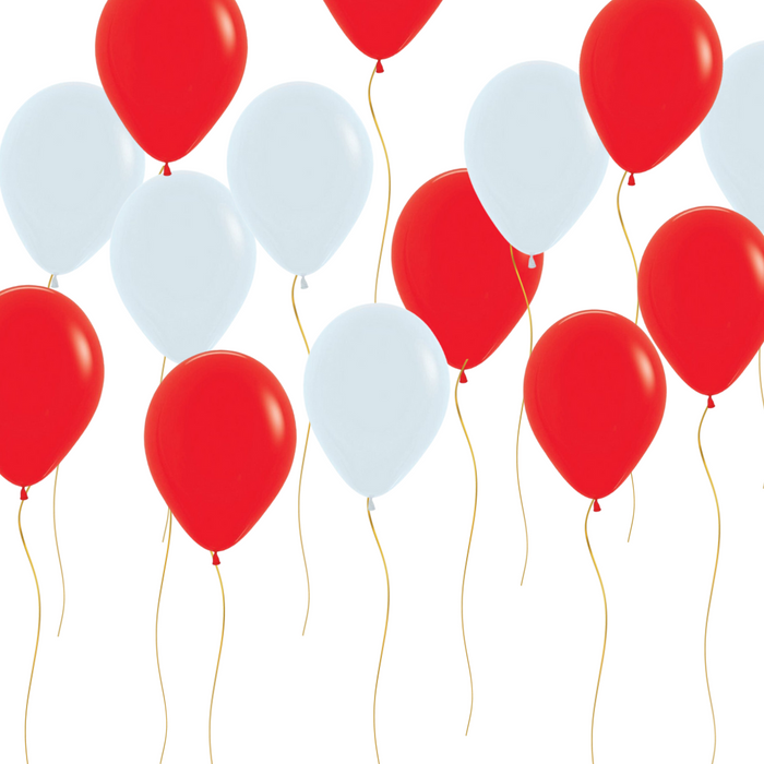 Red & White Loose Latex Helium Balloons (EACH)