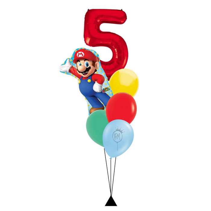 Mario Number Supershape Balloon Bouquet