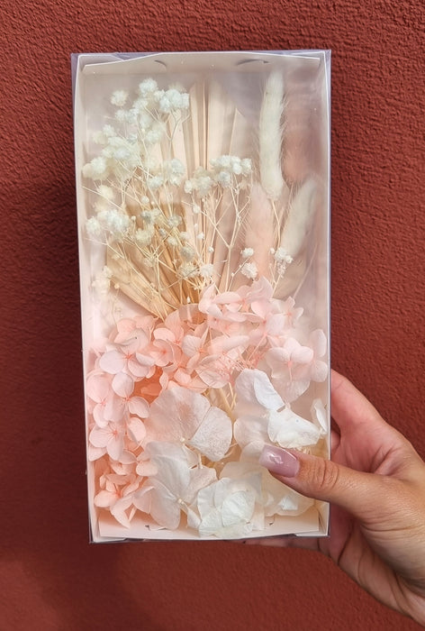 Dried Floral Arrangement - Pink & White