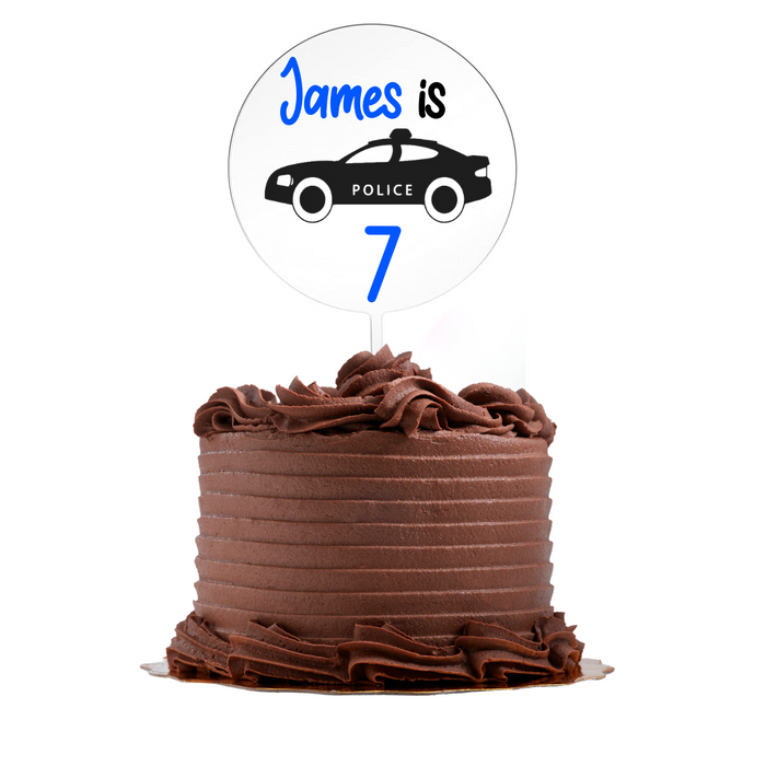 Personalised Cake Topper - Police Car *Pre Order*