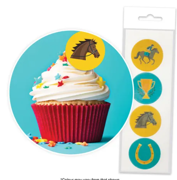 Melbourne Cup Cupcake Wafer Toppers 16pcs *BB DATE*