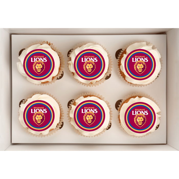 Brisbane Lions 24 Edible Cupcake Toppers (4cm)