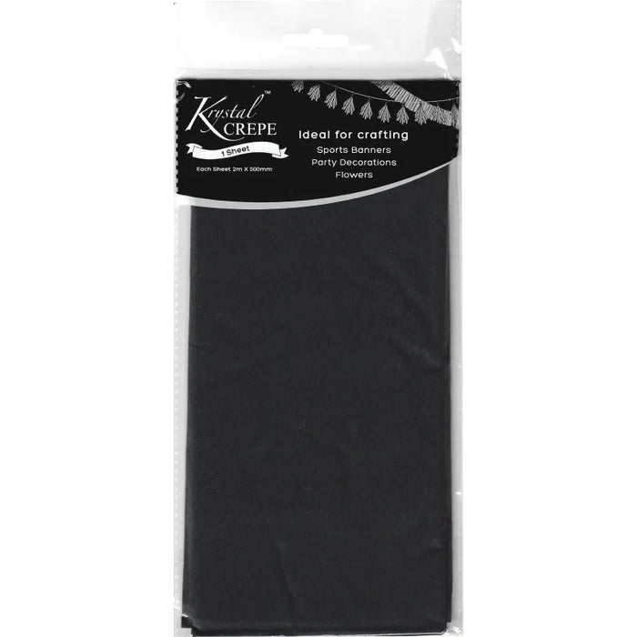 Krystal Crepe Paper - Black (1 Sheet)