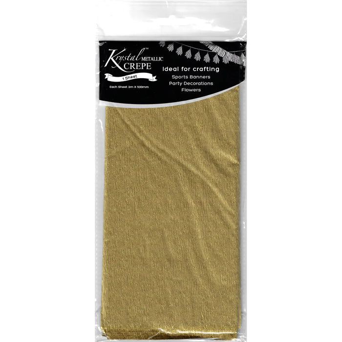 Krystal Crepe Paper - Metallic Gold (1 Sheet)