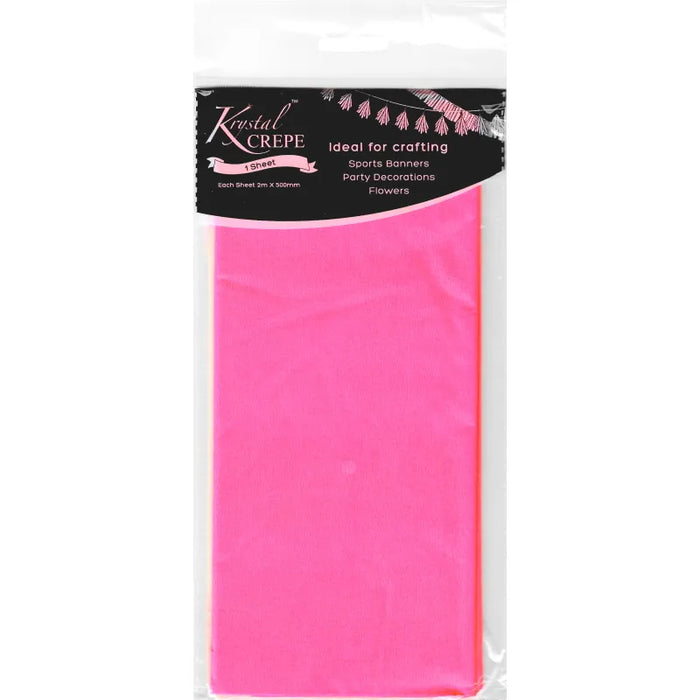 Krystal Crepe Paper - Hot Pink (1 Sheet)