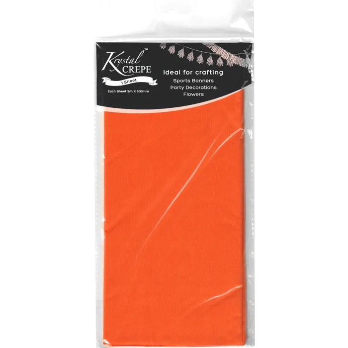 Krystal Crepe Paper - Orange (1 Sheet)