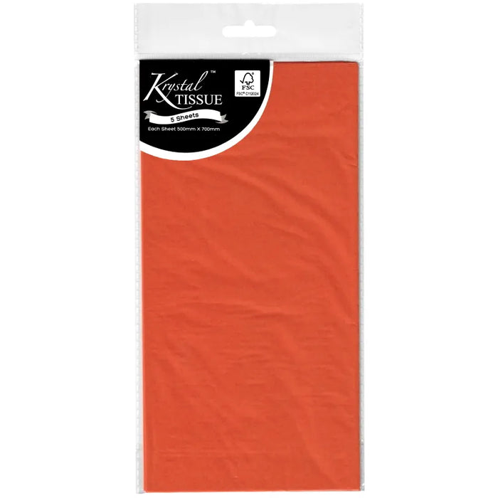 Folded Tissue Paper Sheets 5pk - Orange