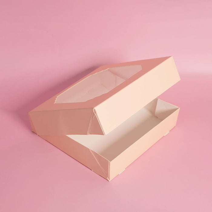 PAPYRUS Scalloped MEDIUM 15cm Treat Box (Pack of 5) - PASTEL PINK