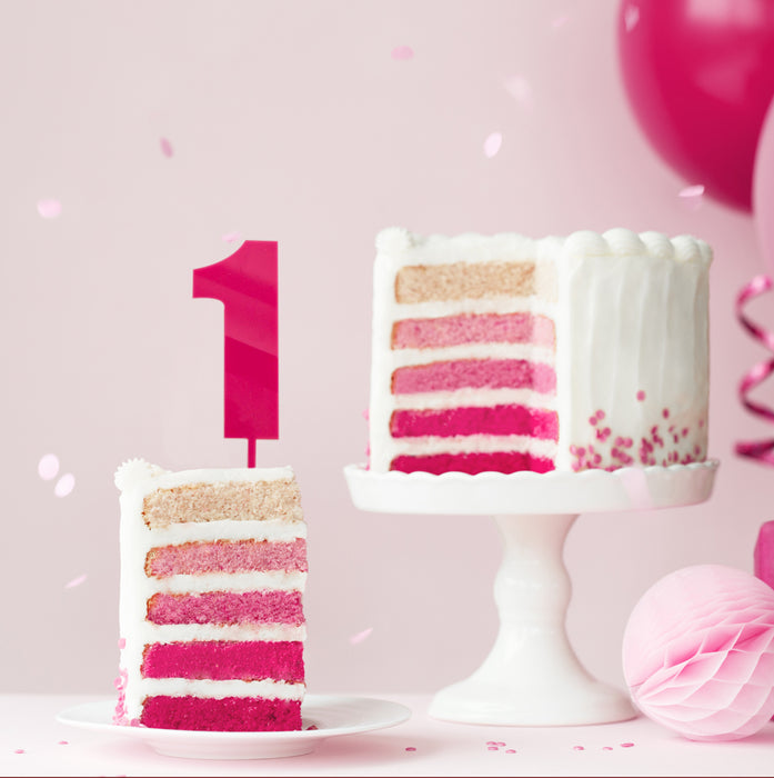 Mega NUMBER 1 Cake Topper - PINK