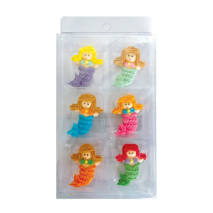 Mermaid Sugar Decorations 6pk