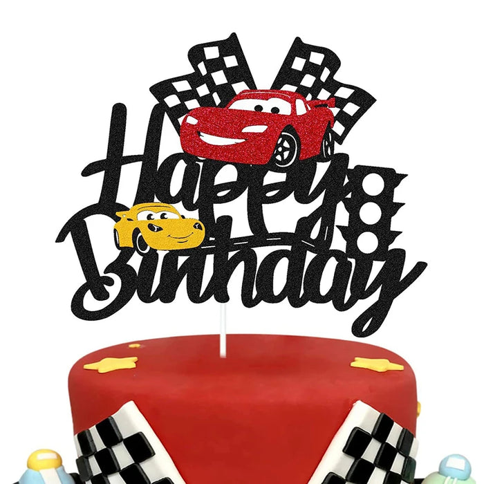 Disney Lighting McQueen Paper Glitter Cake Topper