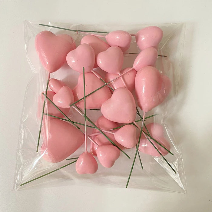 Heart Shaped Cake Ball Toppers 20pc - Pink